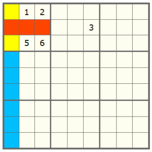 a Sudoku with locked candidates pattern