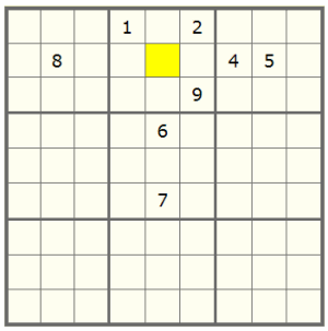 a Sudoku with naked single pattern