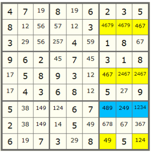 a Sudoku with Swordfish pattern